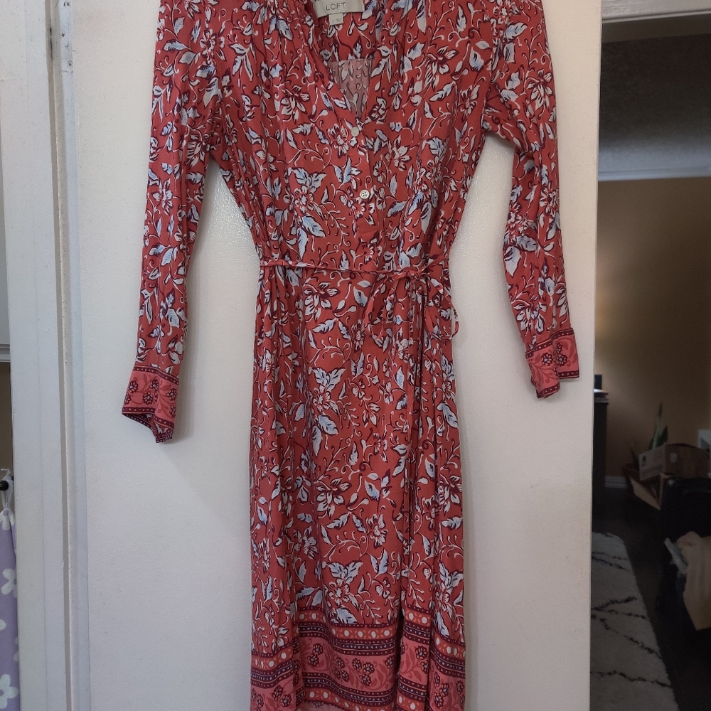 Long sleeve patterned dress